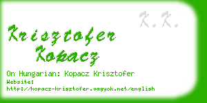 krisztofer kopacz business card